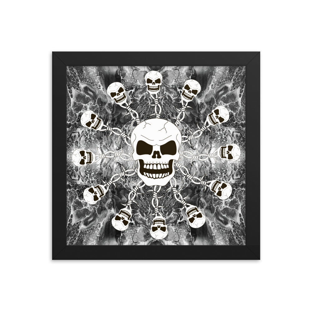 Skull Design Enhanced Matte Paper Framed Poster - SW-008