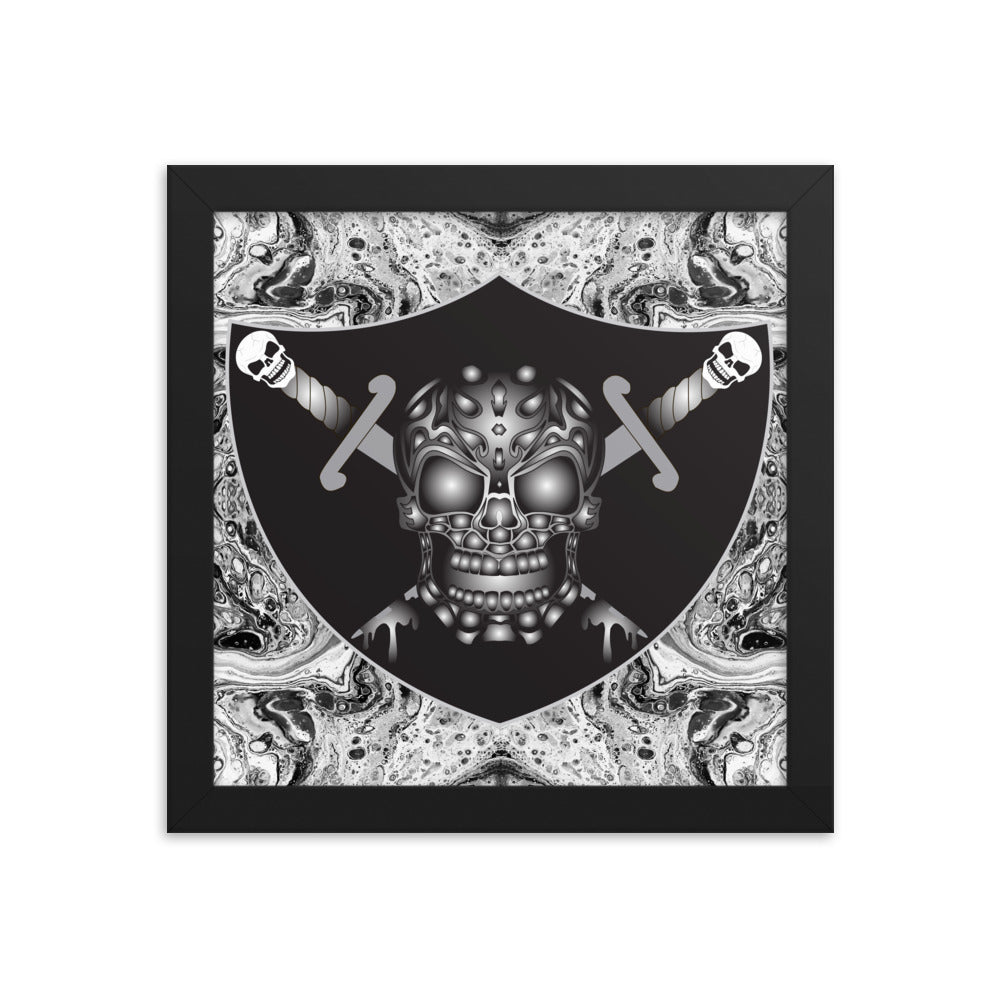 Skull Design Enhanced Matte Paper Framed Poster - SW-010