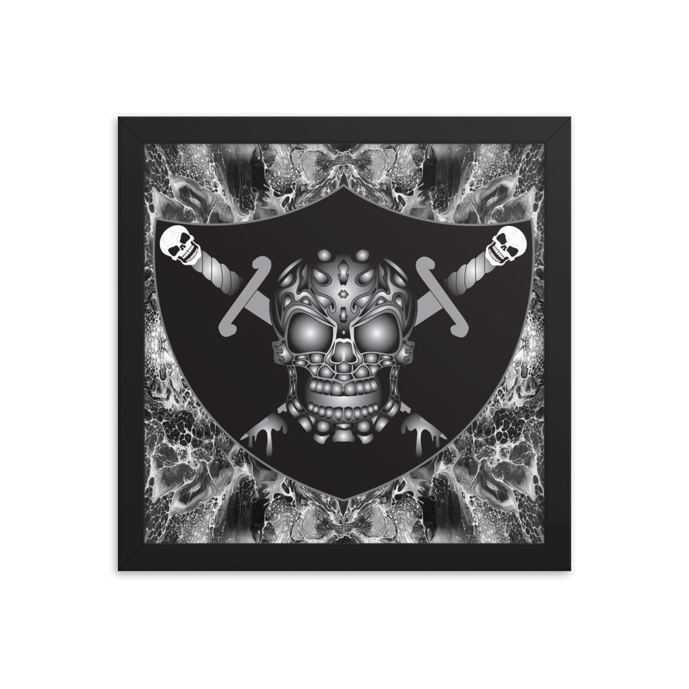 Skull Design Enhanced Matte Paper Framed Poster - SW-006