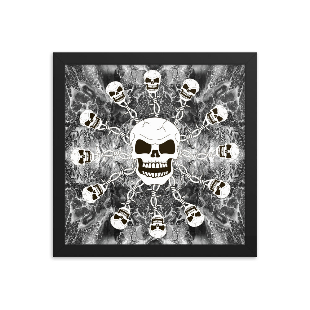 Skull Design Enhanced Matte Paper Framed Poster - SW-008