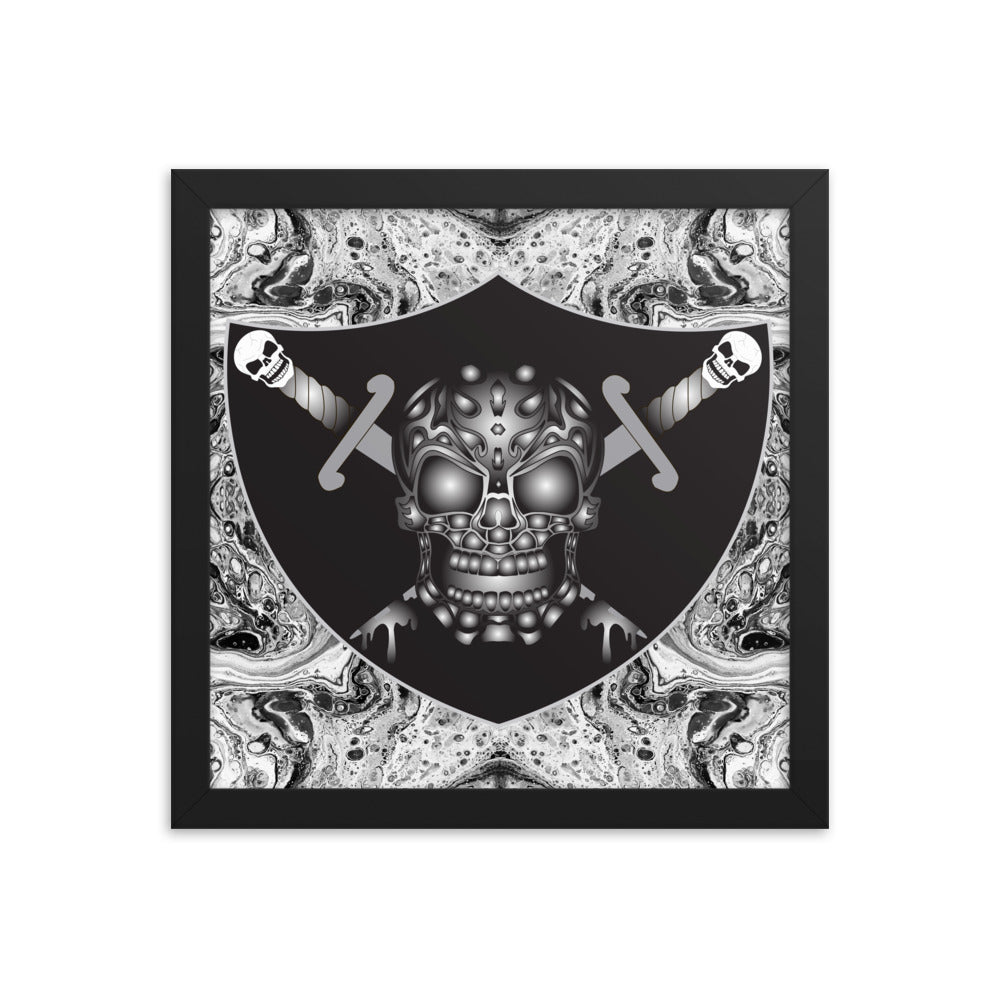 Skull Design Enhanced Matte Paper Framed Poster - SW-010