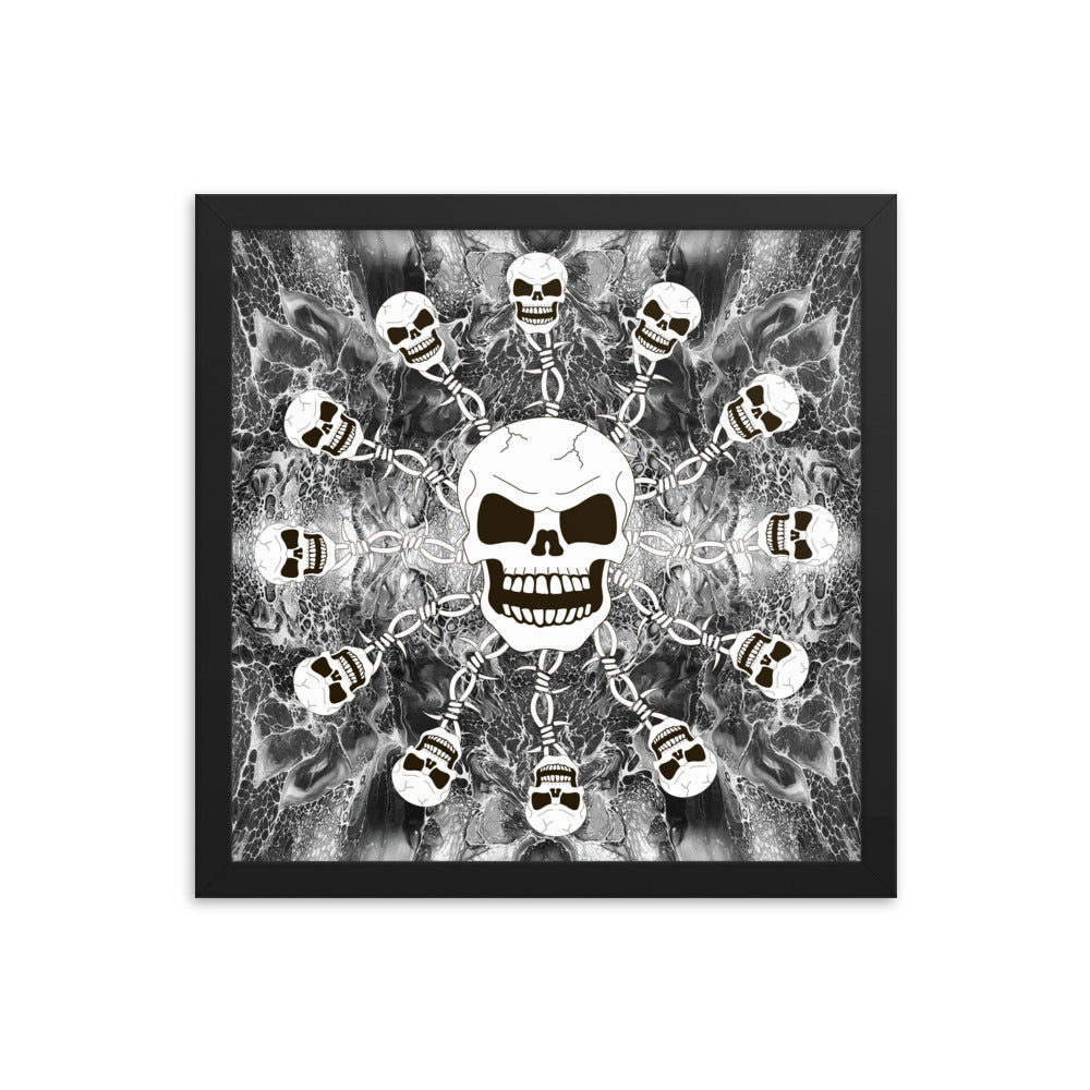 Skull Design Enhanced Matte Paper Framed Poster - SW-008