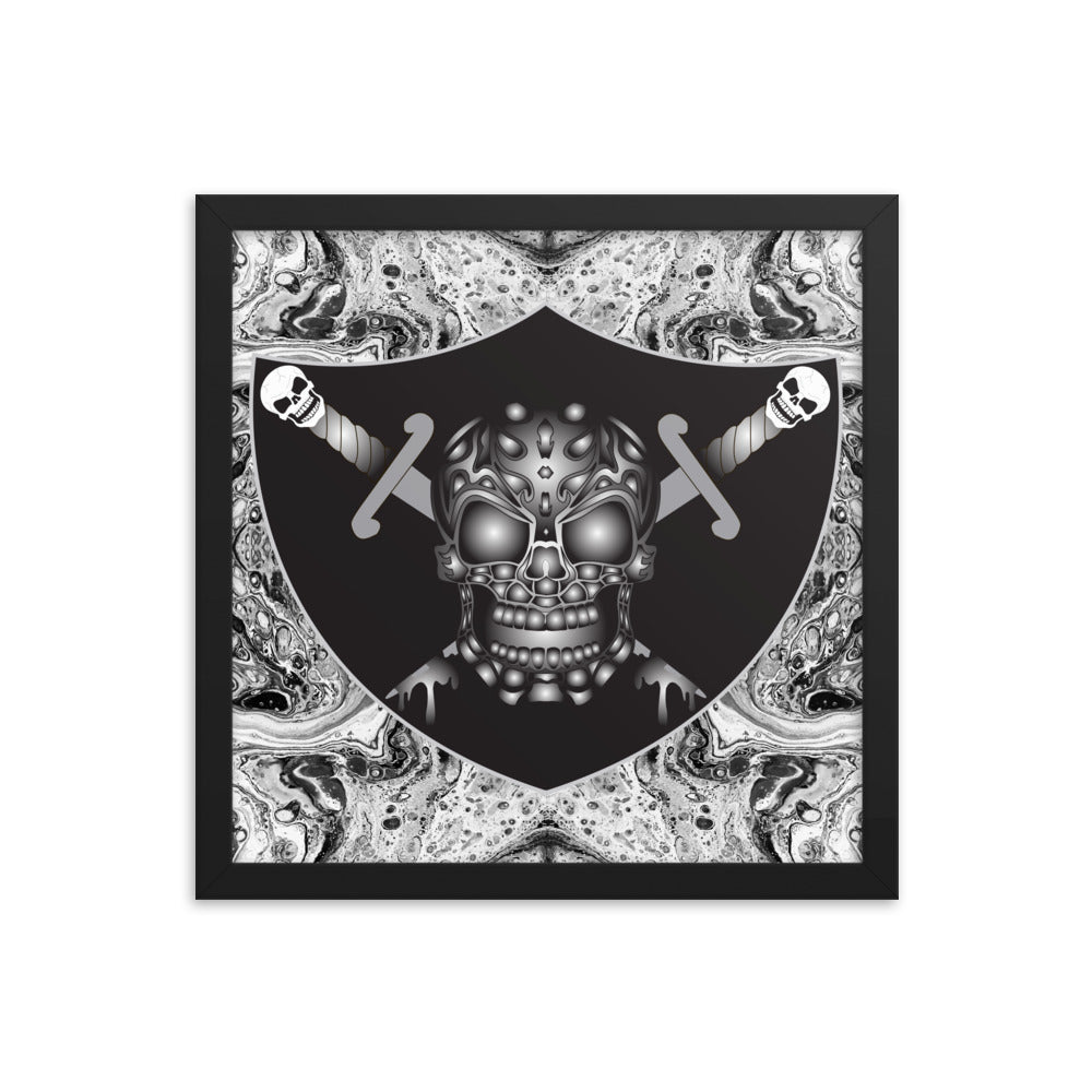 Skull Design Enhanced Matte Paper Framed Poster - SW-010