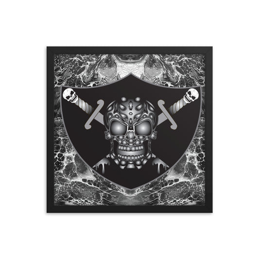 Skull Design Enhanced Matte Paper Framed Poster - SW-002