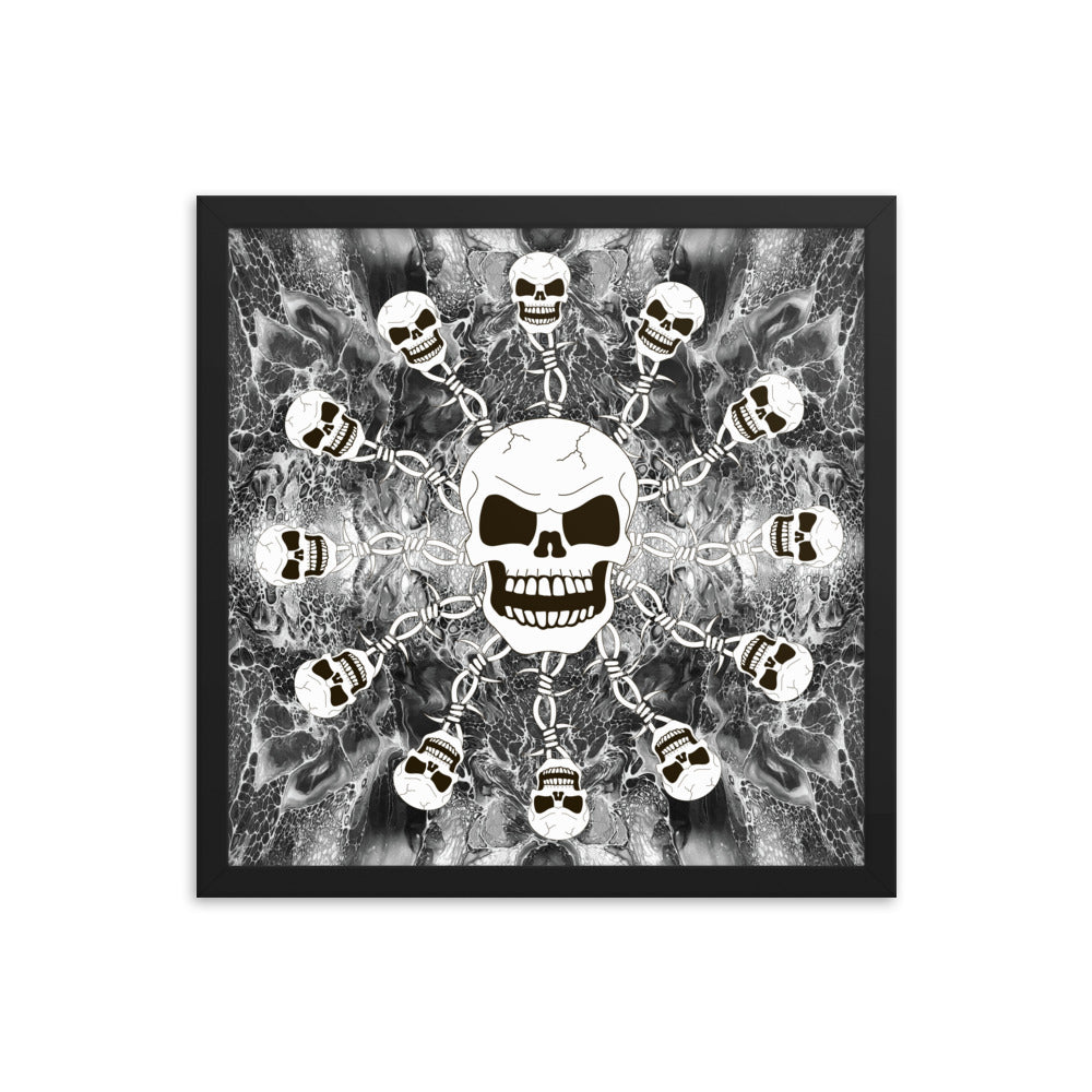 Skull Design Enhanced Matte Paper Framed Poster - SW-008