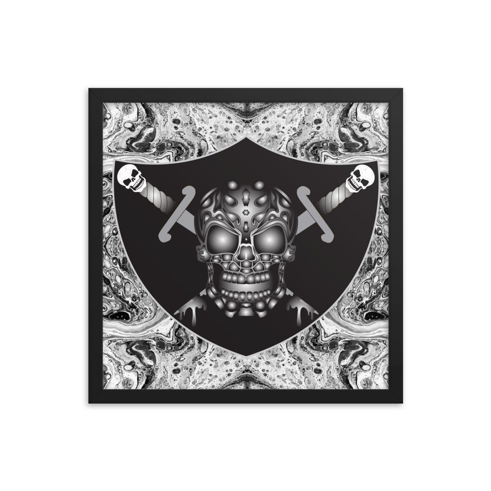 Skull Design Enhanced Matte Paper Framed Poster - SW-010