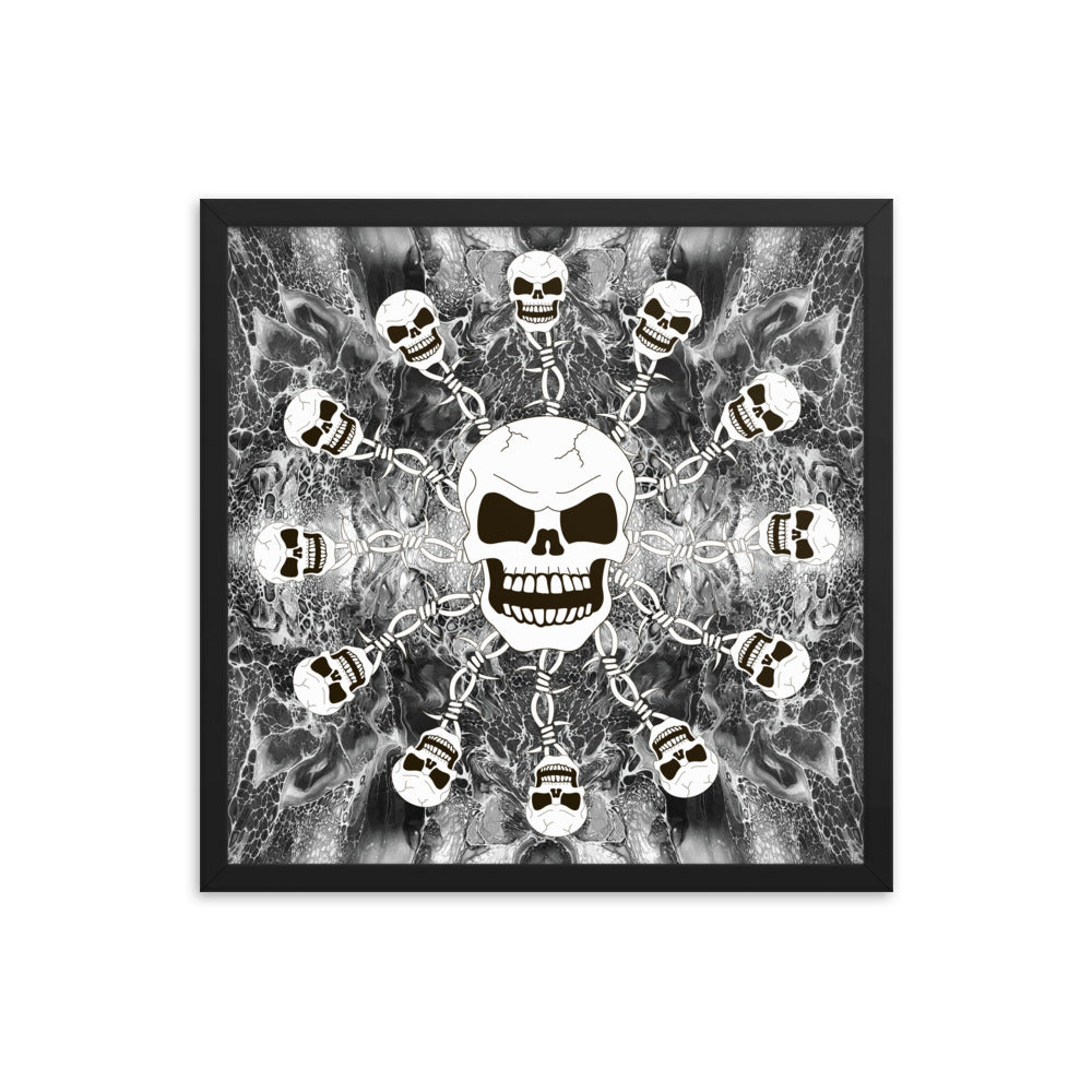 Skull Design Enhanced Matte Paper Framed Poster - SW-008