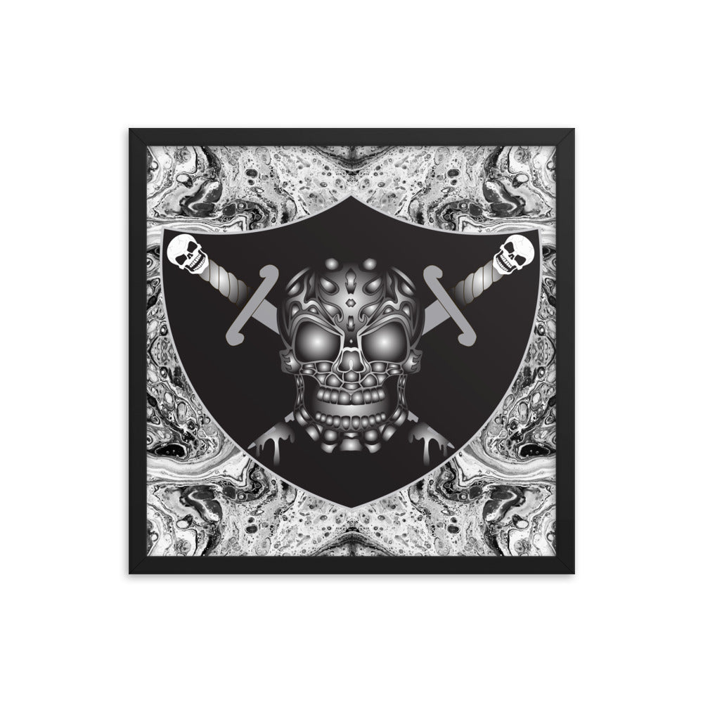 Skull Design Enhanced Matte Paper Framed Poster - SW-010