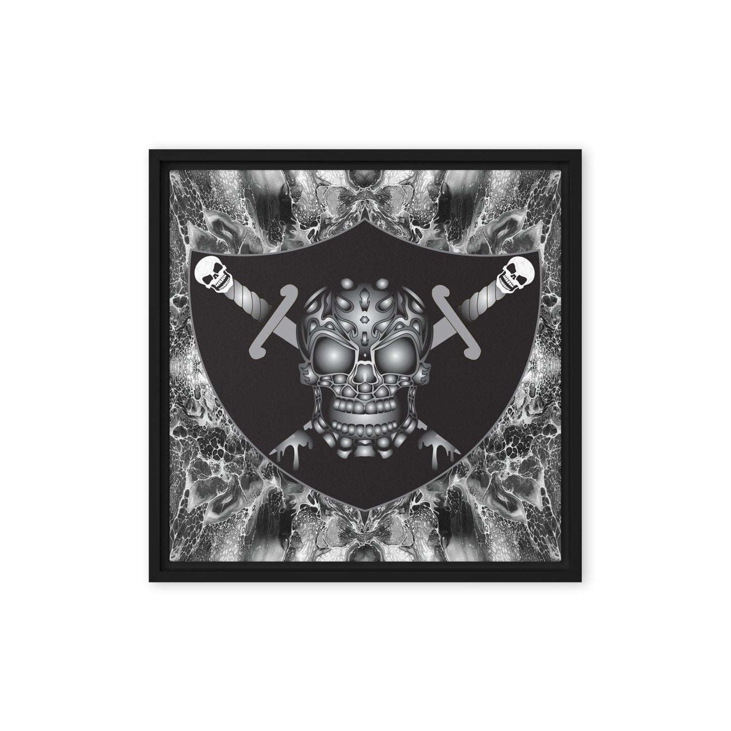 Skull Design 16" x 16" Framed Canvas - SW-006