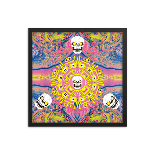 Skull Design Framed Premium Luster Photo Paper Poster - SW-015