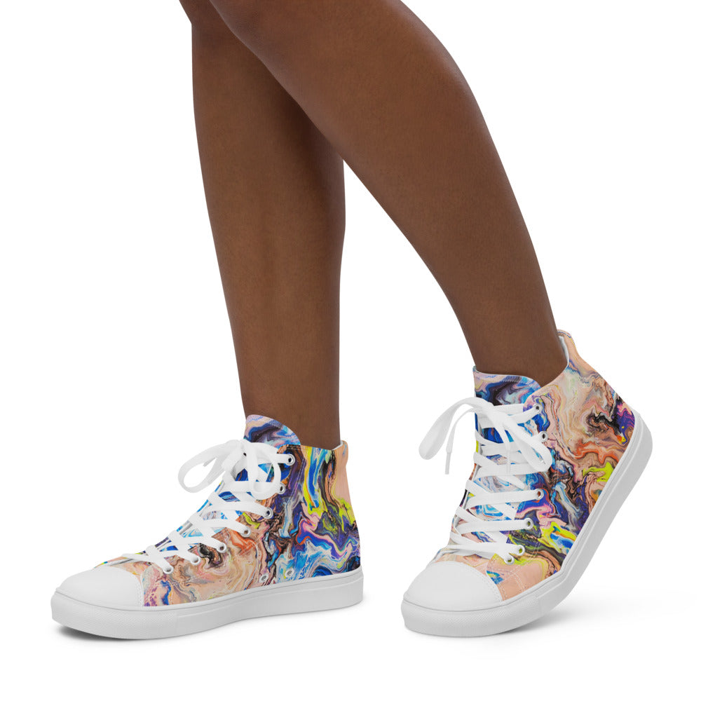 Women’s High Tops - Fluid Art Design - FA-019