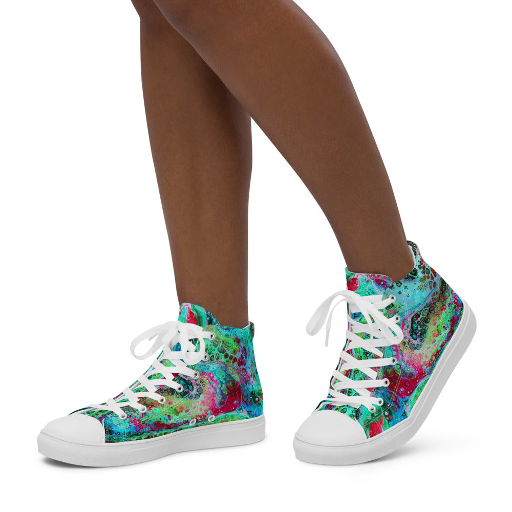 Women’s High Tops - Fluid Art Design - FA-003G