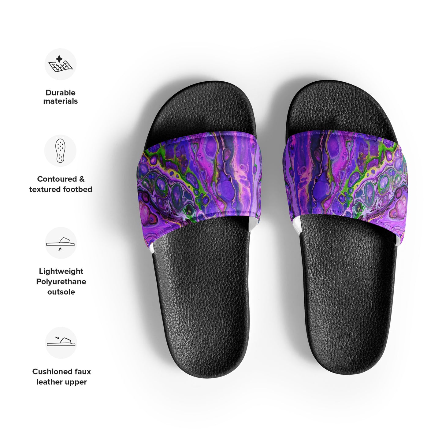 Women's Slides - Fluid Art Design - FA-011C-2