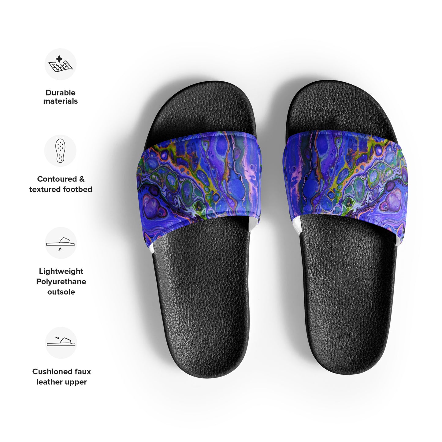 Women's Slides - Fluid Art Design - FA-011B-2