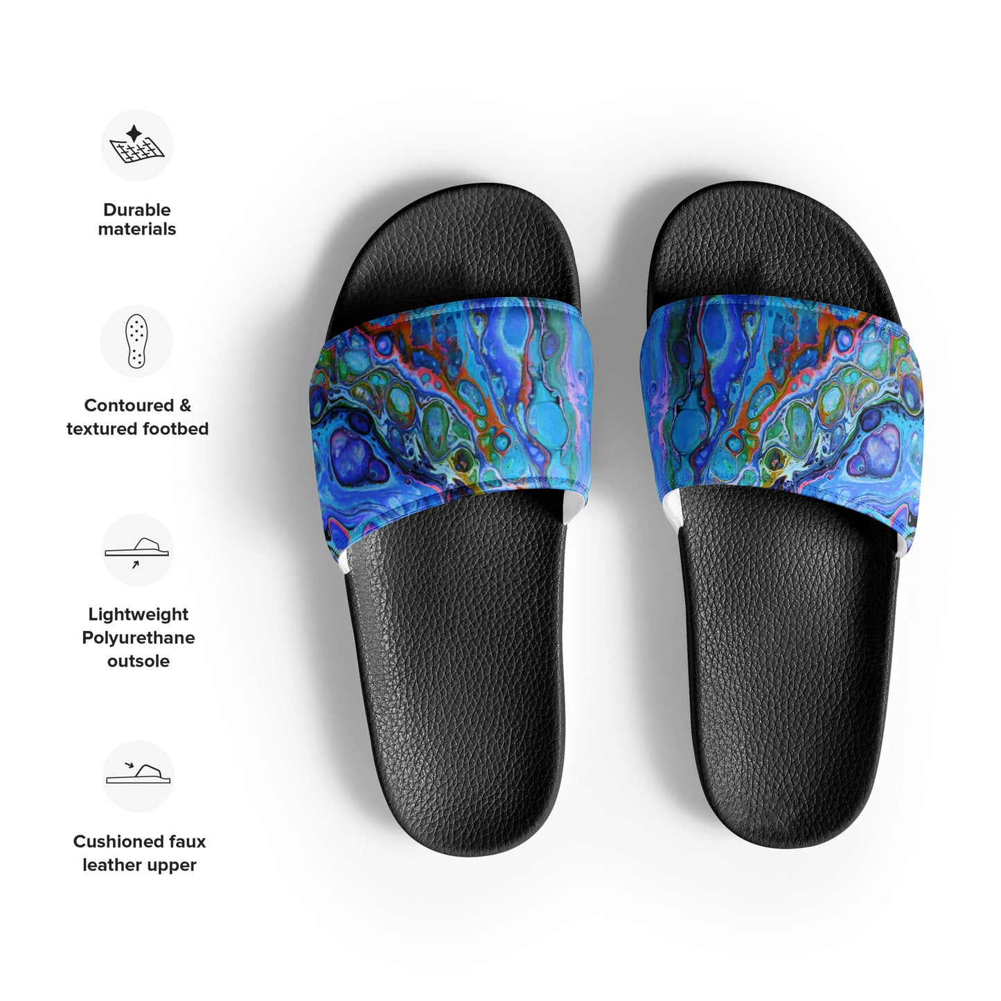 Women's Slides - Fluid Art Design - FA-011A-2