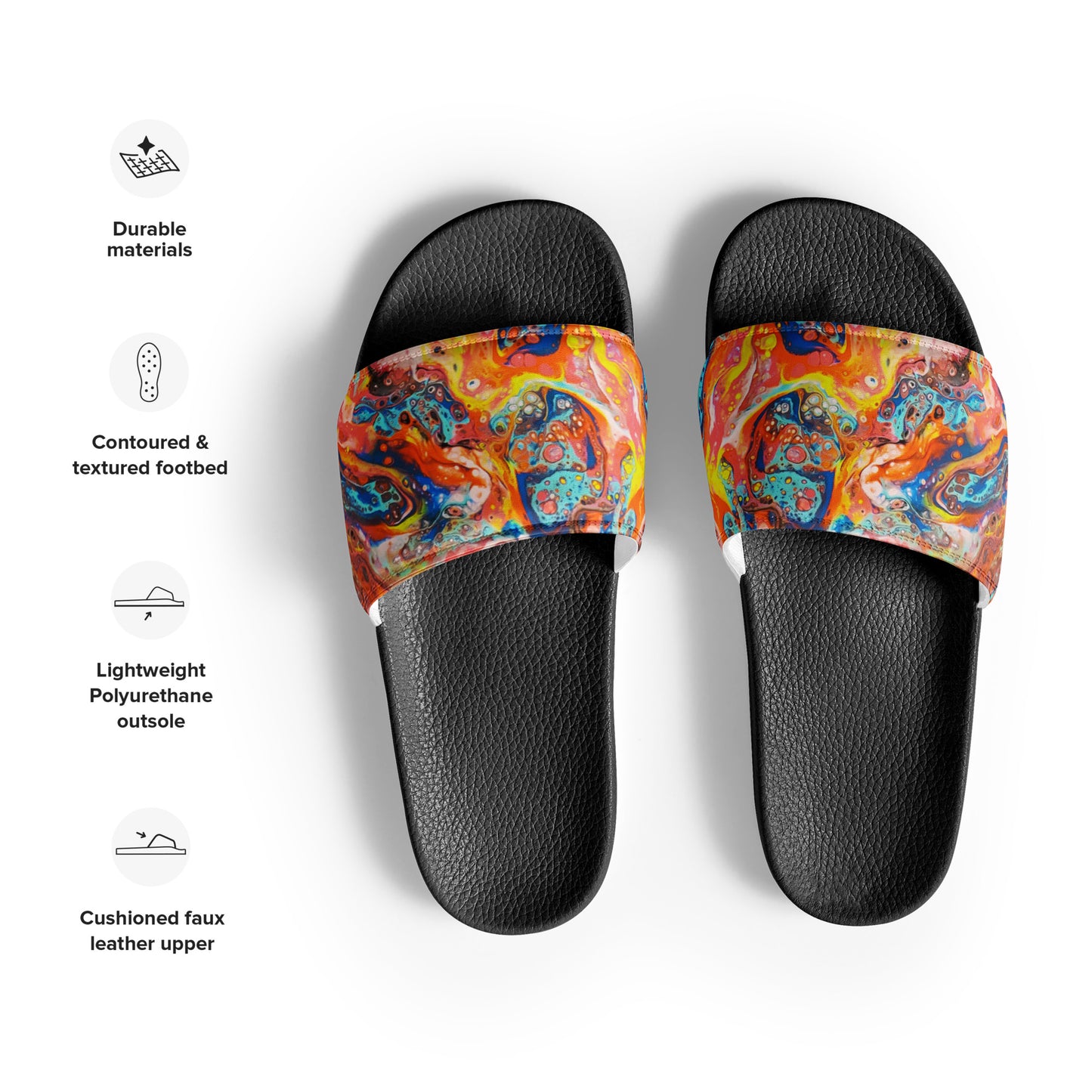 Women's Slides - Fluid Art Design - FA-008-1