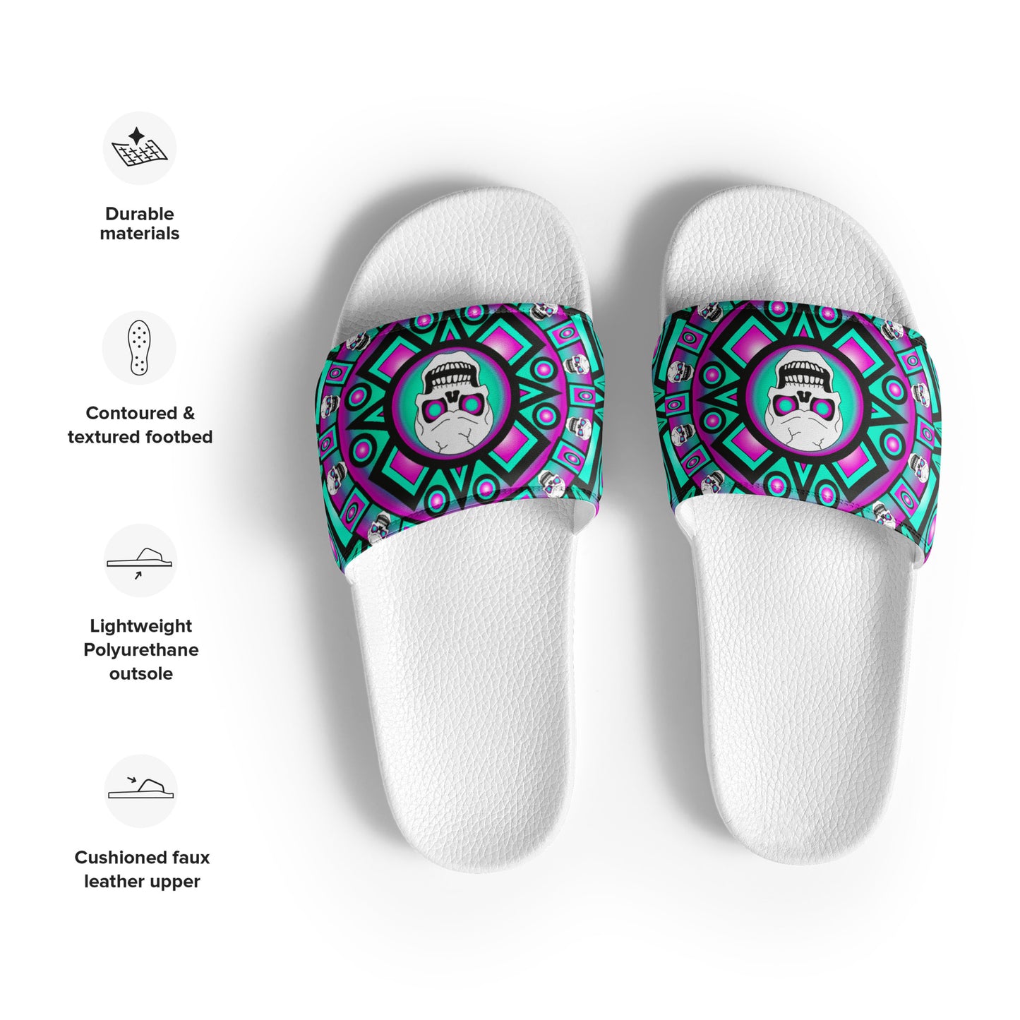 Women's Slides -  Skull Design - SW-001B