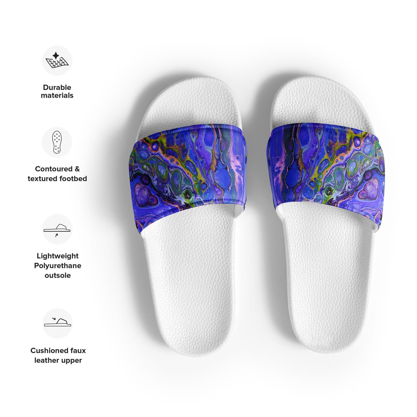 Women's Slides - Fluid Art Design - FA-011B-2